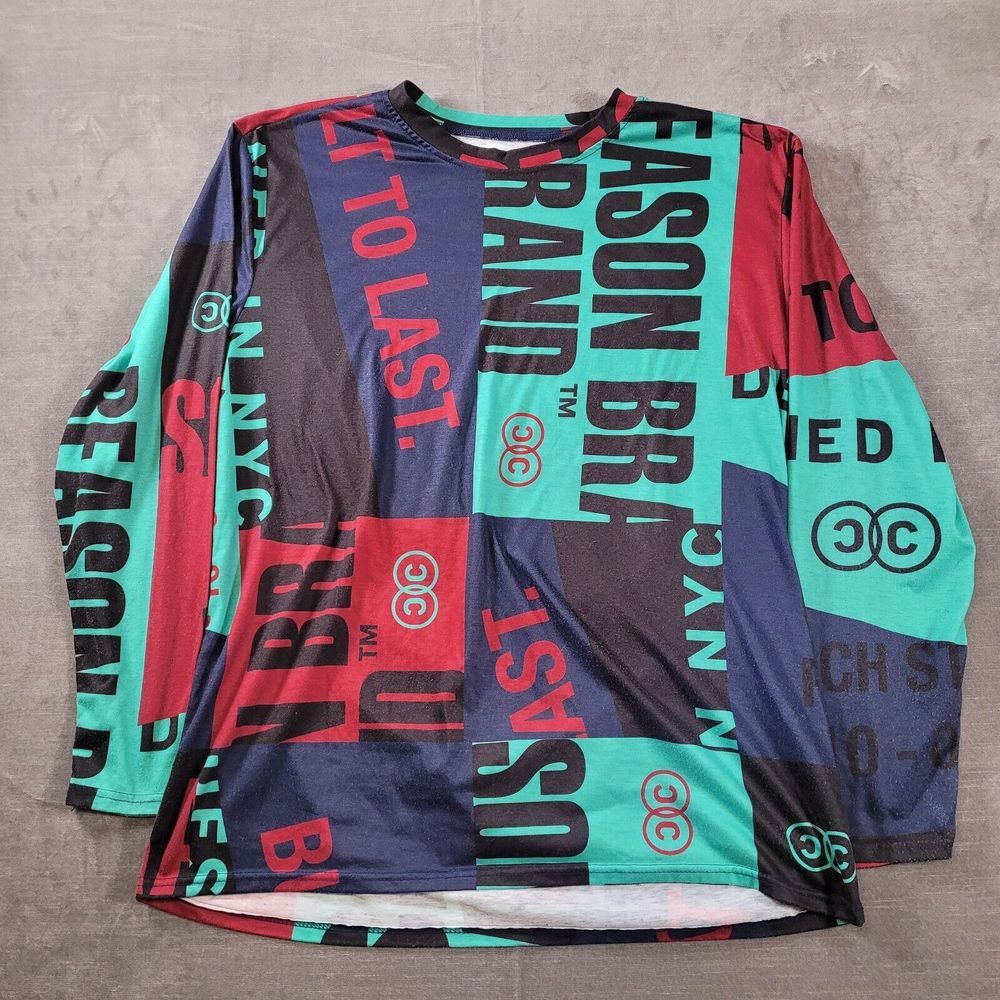 Reason Branded Men's XL Long Sleeve‎ Shirt All Over Print New York Graphic Tee
